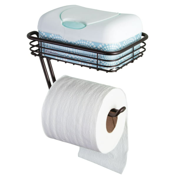 Wood Organizer Storage Racks Towel Holder Toilet Paper Shelf  Self-adhesive